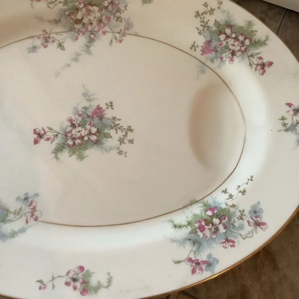Antique Vintage Theodore Haviland Apple Blossom Serving Platter